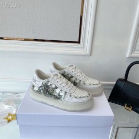 Dior Addict Παπούτσι Δερμάτινο Τεχνικό Ύφασμα Πεταλούδα Τροποποιήσετε Λευκό