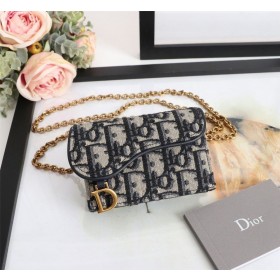 Dior Σέλα Σακούλα Μπλε Dior Πλάγια Jacquard 10.5 CM