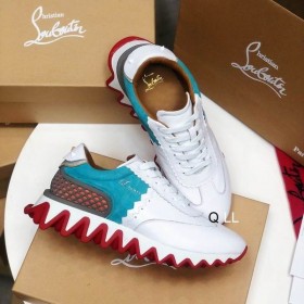 Christian Louboutin Loubishark Γυναίκες Πάνινα παπούτσια Σουέτ και Δέρμα Λευκό Μπλε