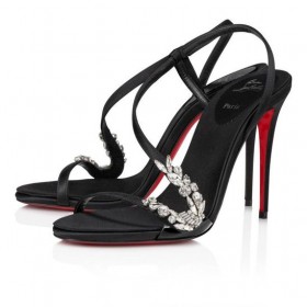 Christian Louboutin Ρόζαλι Κόκκινο Χαλί 100 Mm Αντλίες Κρεπ Σατέν Μαύρο