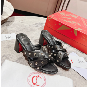 Christian Louboutin Spika Club 85mm Σανδάλια Δέρμα Nappa Μαύρο