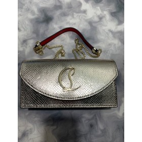 Christian Louboutin Loubi54 Crossbody Clutch Μεταλλικό Χρυσό Δέρμα