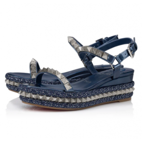 Christian Louboutin Pyraclou 60 mm Εσπαντρίγιες διπλωμάτων Ευρεσιτεχνίας Δέρμα Μοσχαριού Μπλε