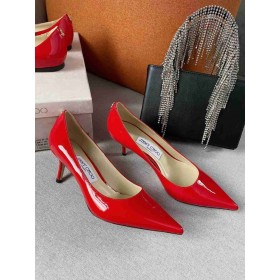 Jimmy Choo Love 65 Δέρμα Μοσχαριού Αντλίες JC Έμβλημα Κόκκινο