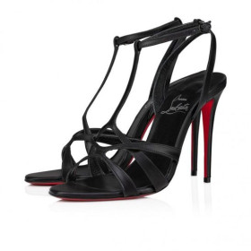 Christian Louboutin Tangueva 100 Mm Strappy Σανδάλια Δέρμα Μαύρη Christian Louboutin Παπούτσια