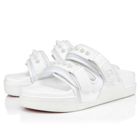 Christian Louboutin Μπαμπά Πισίνα Σανδάλια Δέρμα Μοσχαριού Λευκό Christian Louboutin Παπούτσια
