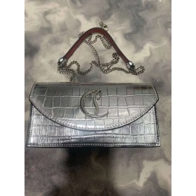 Christian Louboutin Loubi54 Συμπλέκτη Croc-ανάγλυφο Δέρμα Ασημί Μεταλλικό