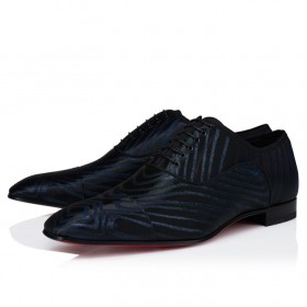 Christian Louboutin Greggo Oxfords Jacquard Ocean Navy