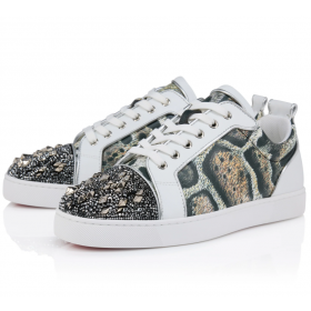 Christian Louboutin Louis Junior P Strass Eternity Sneakers Leather and Strass Multicolor