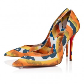 Christian Louboutin Miss Z 100 Mm Pumps Gaagal Coated Canvas Magma