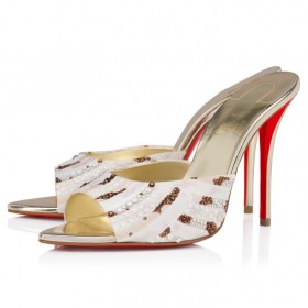 Christian Louboutin Miss Z Mule Gaagal Strass 100 Mm Mules Gaagal Crepe Satin Leche