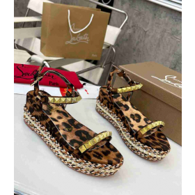 Christian Louboutin Pira Ryad 60mm Wedges Nappa Silk Leopard
