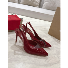 Christian Louboutin Posticha Slingback Pumps 80mm Leather And Pvc Red